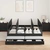vidaXL Storage Bed Frame with Drawer Black Oak 135 cm Engineered Wood