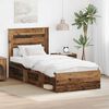 vidaXL Bed Frame with Headboard Old Wood 90 x 190 cm Solid Pine Wood