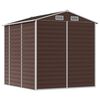 vidaXL Garden Shed Brown 191x215x198 cm Galvanised Steel
