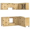 vidaXL Cabinet SKI 8 pcs Honey Brown Solid Pine Wood