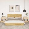 vidaXL Bed Frame with Headboard without Mattress 135x190 cm Double Solid Wood Oak