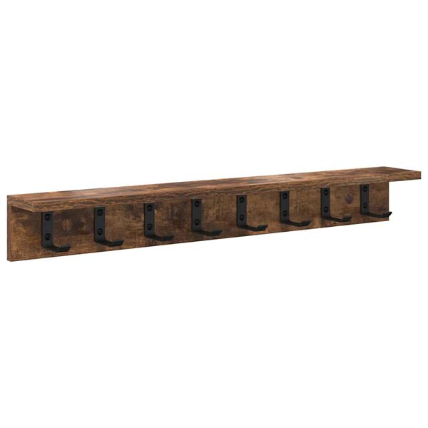 vidaXL Wall-Mounted Coat Rack Smoked oak 80 x 10.5 x 10.5 cm