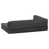 vidaXL Ergonomic Dog Bed Mattress 90x64cm Linen Look Fleece Dark Grey