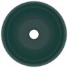 vidaXL Luxury Wash Basin Round Matt Dark Green 40x15 cm Ceramic