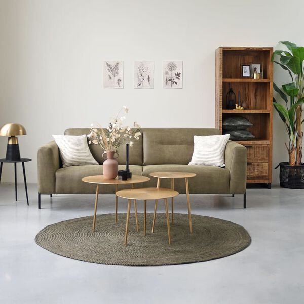 LABEL51 Carpet Jute Round 150x150 cm XL Army