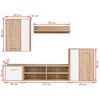 vidaXL TV Cabinet Set 5 pcs White and Sonoma oak 221 x 30 x 80 cm