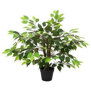 vidaXL Artificial Ficus Plant Green 73 x 16 x 60 cm Fabric and Wood