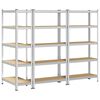 vidaXL 5-Layer Storage Shelves 3 pcs Silver Steel&Engineered Wood