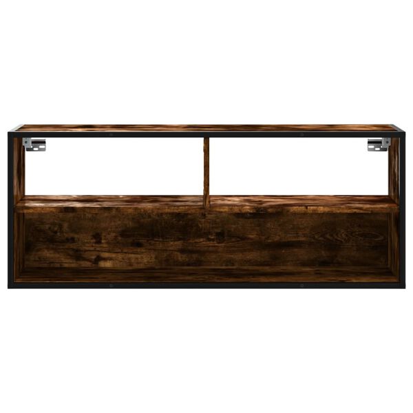 vidaXL TV Cabinet Smoked Oak 100x31x39.5 cm Engineered Wood and Metal