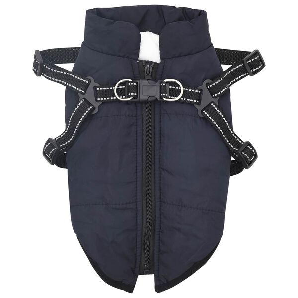 vidaXL Dog Coat Navy Blue L36