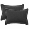 vidaXL Cushion Cover 2 pcs HOUTEN Dark Grey 30 x 50 cm Boucl&eacute;