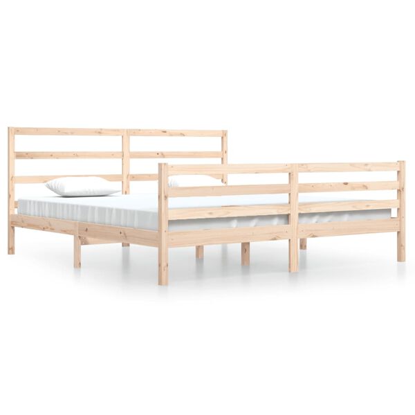 vidaXL Bed Frame without Mattress Solid Wood Pine 200x200 cm