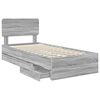 vidaXL Bed Frame with Drawer Grey Sonoma 75 x 190 cm Engineered Wood