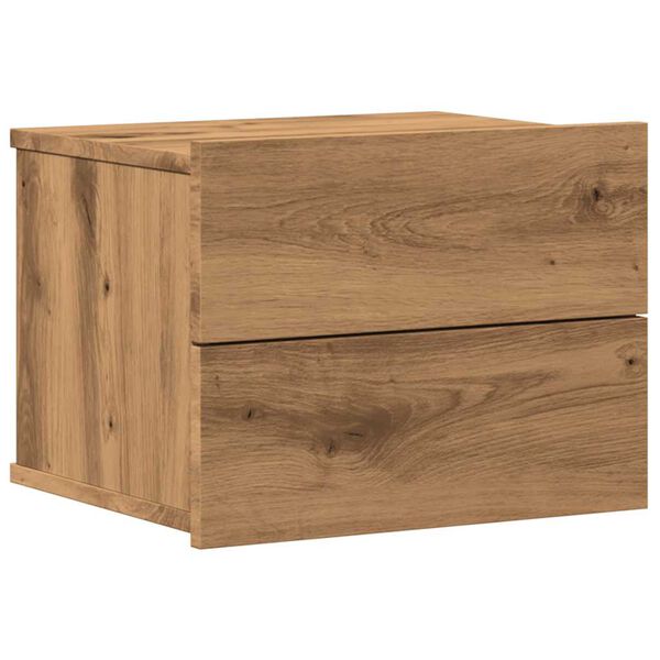vidaXL Wall-mounted Bedside Cabinet Artisan Oak 40x32x30 cm
