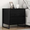 vidaXL Bedside Table 2 pcs Black Oak 50 x 39.5 x 50 cm Engineered Wood