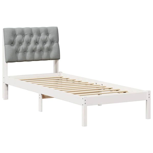 vidaXL Bed Frame with Upholstered Headboard White 80 x 200 cm
