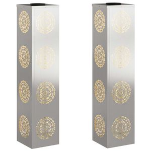 vidaXL Solar LED Pathway Light 2 pcs Warm White 18 x 18 x 80 cm