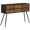 vidaXL Console Table with Drawers 116x30x76 cm Solid Reclaimed Teak