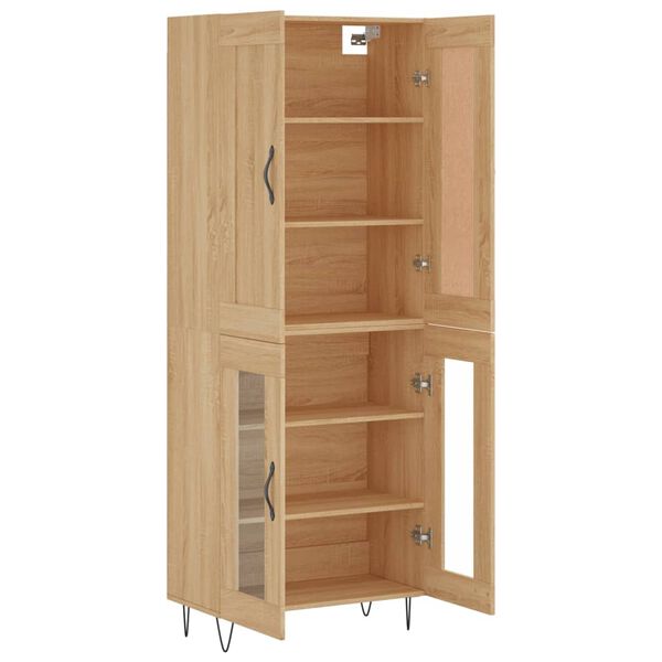 vidaXL Highboard Sonoma Oak 69.5x34x180 cm Engineered Wood