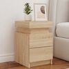 vidaXL Bedside Cabinets with LED Lights 2 pcs Sonoma Oak 35x39x55 cm