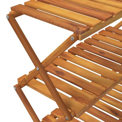 vidaXL 3-Tier Folding Shelf Brown 70x31x63 cm Solid Wood Acacia