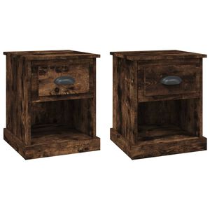 vidaXL Bedside Cabinets 2 pcs Smoked Oak 39x39x47,5 cm Engineered Wood