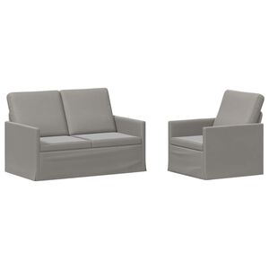 vidaXL Sofa Set 2 pcs Light Grey Velvet