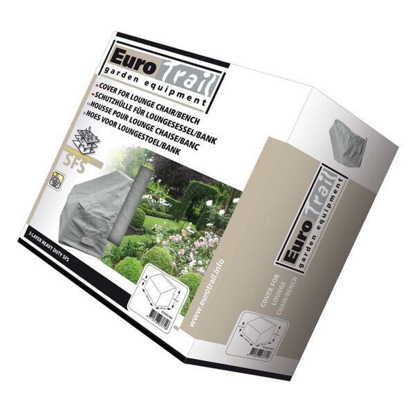 Eurotrail Lounge Bench Protective Cover 150x78x115/70 cm Grey