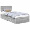 vidaXL Bed Frame with Drawer Grey Sonoma 90 x 190 cm Engineered Wood
