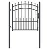 vidaXL Fence Gate with Spikes Grey 100 x 100 cm Powder-coated steel