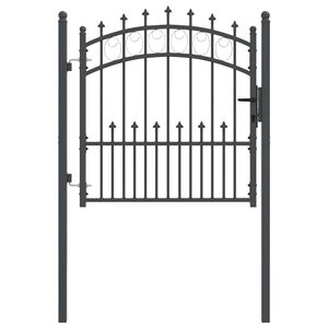 vidaXL Fence Gate with Spikes Grey 100 x 100 cm Powder-coated steel