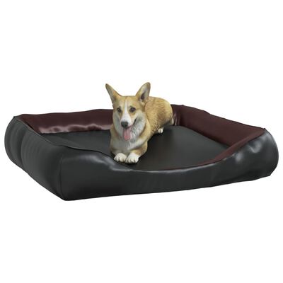 vidaXL Dog Bed Black and Brown 105x80x25 cm Faux Leather