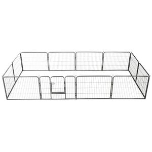 vidaXL Dog Playpen 12 Panels Steel 80x60 cm Black