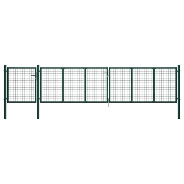 vidaXL Garden Gate Steel 500x75 cm Green