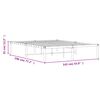 vidaXL Metal Bed Frame without Mattress White 135x190cm