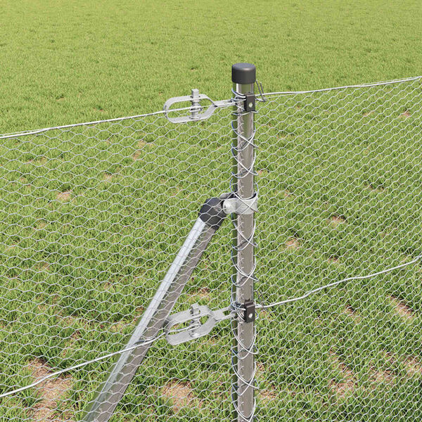 vidaXL Fence Post Silver 10 x 0.6 m (13 mm mesh) Steel