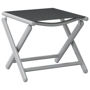 vidaXL Folding Footrest Black and Silver Textilene and Aluminium