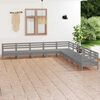 vidaXL 9 Piece Garden Lounge Set Solid Wood Pine Grey