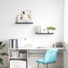 vidaXL Floating Wall Shelves 2 pcs High Gloss Grey 60x23.5x3.8 cm MDF