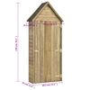 vidaXL Garden Tool Shed with Door 69.5x32x178 cm Impregnated Pinewood