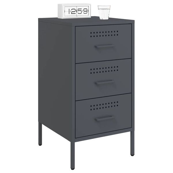 vidaXL Bedside Cabinets 2 pcs Anthracite 36x39x68 cm Steel