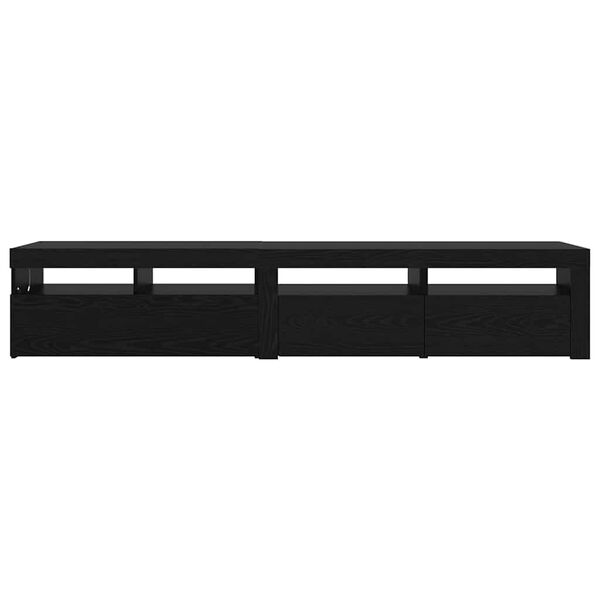 vidaXL TV Cabinet 2 pcs Black Oak 210 x 35 x 40 cm Engineered Wood