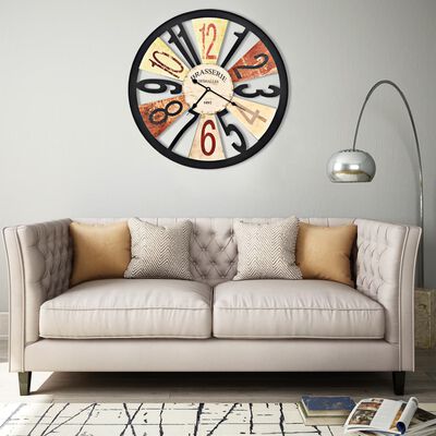 vidaXL Wall Clock Metal 60 cm Multicolour