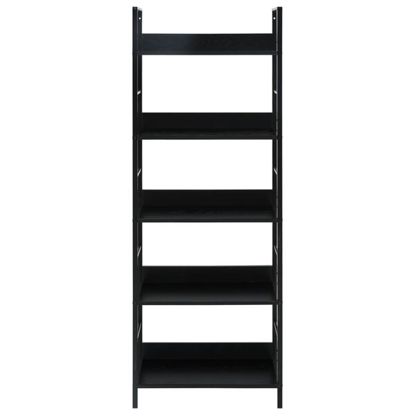 vidaXL 5-Layer Book Shelf Black 60x27.6x158.5 cm Engineered Wood
