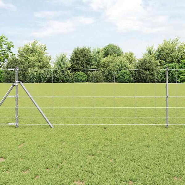 vidaXL Field Fence Silver 100 x 0.8 m Galvanised steel