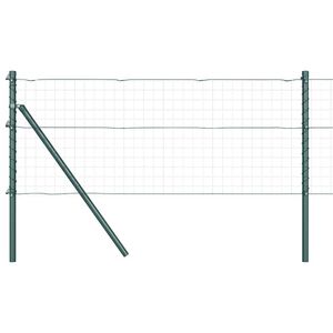 vidaXL Fence Posts Manual 7 pcs Green Ø32mm 80 cm Galvanised steel