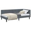 vidaXL Corner Bed Frame Dark Grey 100 cm x 200 cm Velvet