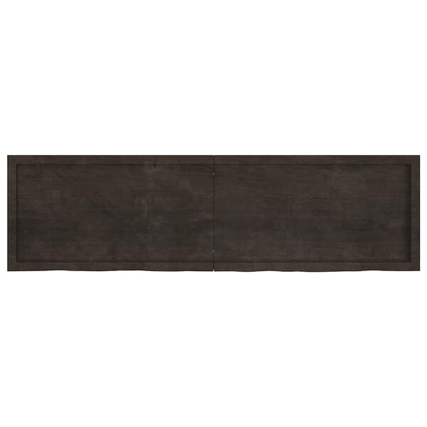 vidaXL Wall Shelf Dark Brown 180x50x(2-4) cm Treated Solid Wood Oak
