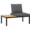 vidaXL 2 Piece Garden Sofa Set with Cushions Black Aluminium