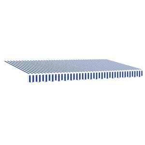 vidaXL Retractable Awning Blue and white 350 x 200 cm Fabric and metal